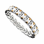 Two Tone Titanium Magnetic Therapy & Healing Golf Bracelet for Arthritis and Carpal Tunnel T16