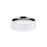 8mm Men's Titanium Ridged Cross Wedding Ring Band