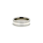 6mm Women's Titanium Wedding Ring Band With Sterling Silver Inlay