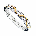 Two Tone Wave Titanium Magnetic Therapy & Healing Golf Bracelet for Arthritis and Carpal Tunnel T17