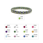 Womens Magnetic Hematite Tuchi Pearl Bracelet, Peridot Crystal 7.5"