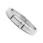 Men's Stainless Steel Interlocking Mechanic Cuff Bracelet 8.5"