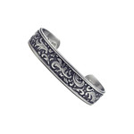 Women's Silver Paisley Design Copper Magnetic Therapy Bracelet