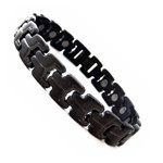 Gun Metal Black Titanium Magnetic Therapy & Healing Golf Bracelet for Arthritis and Carpal TunnelT21