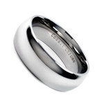 8mm Men's Classic Cobalt Chrome Comfort Fit Dome Wedding Band Ring