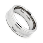 8MM Men's Cobalt Chrome Ring, Satin Center Polished Round Edges