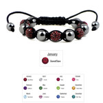 Women's Magnetic Hematite Shamballa Macrame Garnet Bracelet