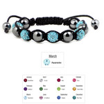 Women's Magnetic Hematite Shamballa Macrame Aquamarine Bracelet