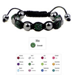 Women's Magnetic Hematite Shamballa Macrame Emerald Bracelet