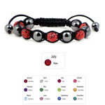 Women's Magnetic Hematite Shamballa Macrame Ruby Bracelet