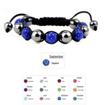 Women's Magnetic Hematite Shamballa Macrame Sapphire Bracelet