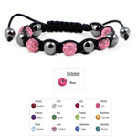 Women's Magnetic Hematite Shamballa Macrame Rose Bracelet