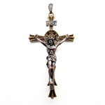 Copper and Brass INRI Jesus Crucifix Cross Pendant