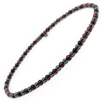 8MM Red Tiger's Eye Bead Hematite Classic Magnetic Necklace, 20"