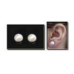 Magnetic Hematite Stud White Pearl Earrings