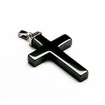 Men's Stylish Black Hematite Cross Pendant