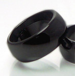 10mm Black Magnetic Hematite Dome Band Ring Size 7-12