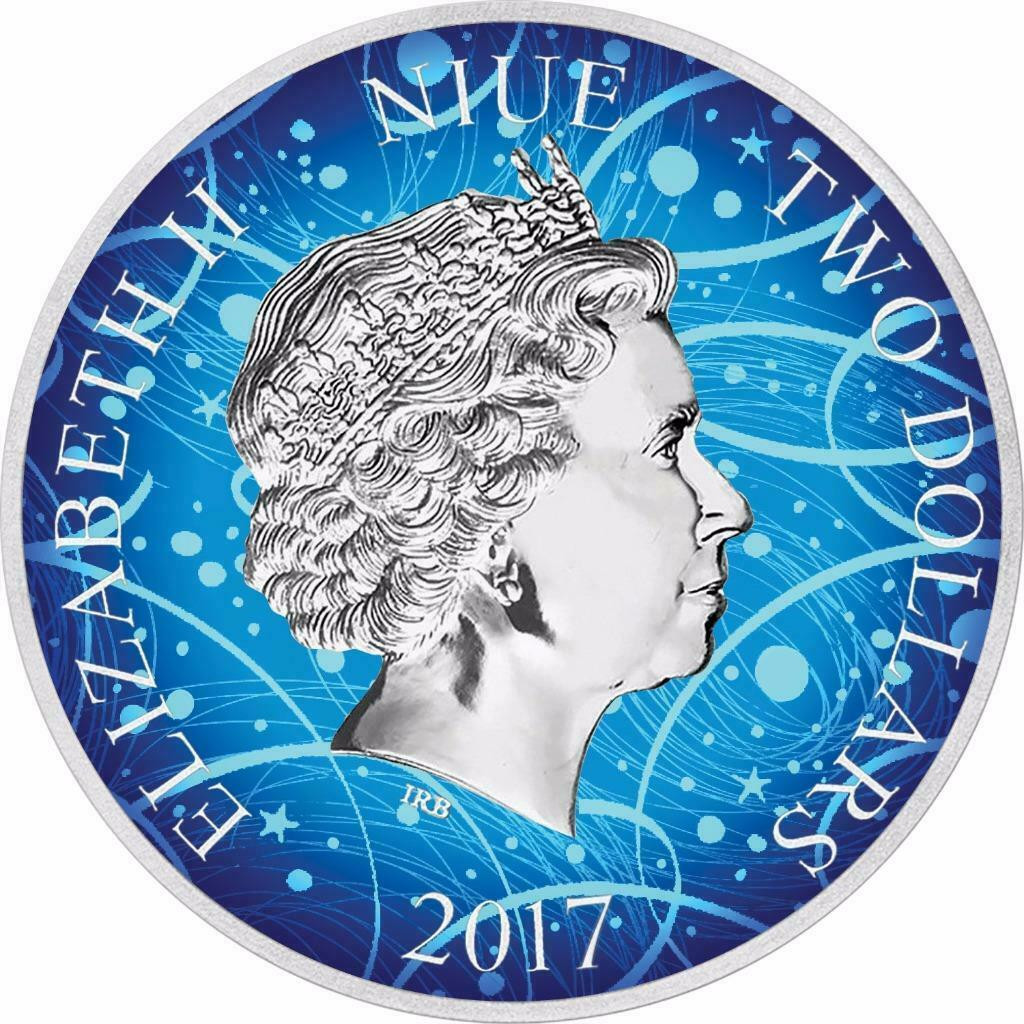 2017 NIUE $2 STEAMBOAT WILLIE HAPPY NEW YEAR SNOWMAN - OBVERSE