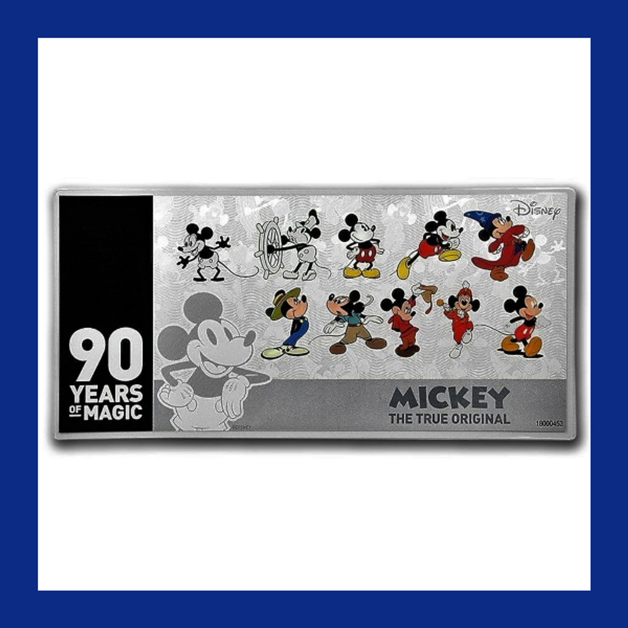 2018 NIUE $1 MICKEY MOUSE 90TH ANNIVERSARY 5 GRAM SILVER PROOF NOTE