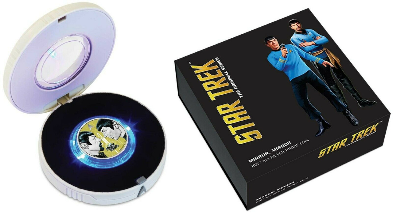 2017 TUVALU $1 STAR TREK THE ORIGINAL SERIES MIRROR, MIRROR 1 OZ SILVER PROOF COIN - PACKAGING 2017 TUVALU $1 STAR TREK THE ORIGINAL SERIES MIRROR, MIRROR 1 OZ SILVER PROOF COIN - PACKAGING