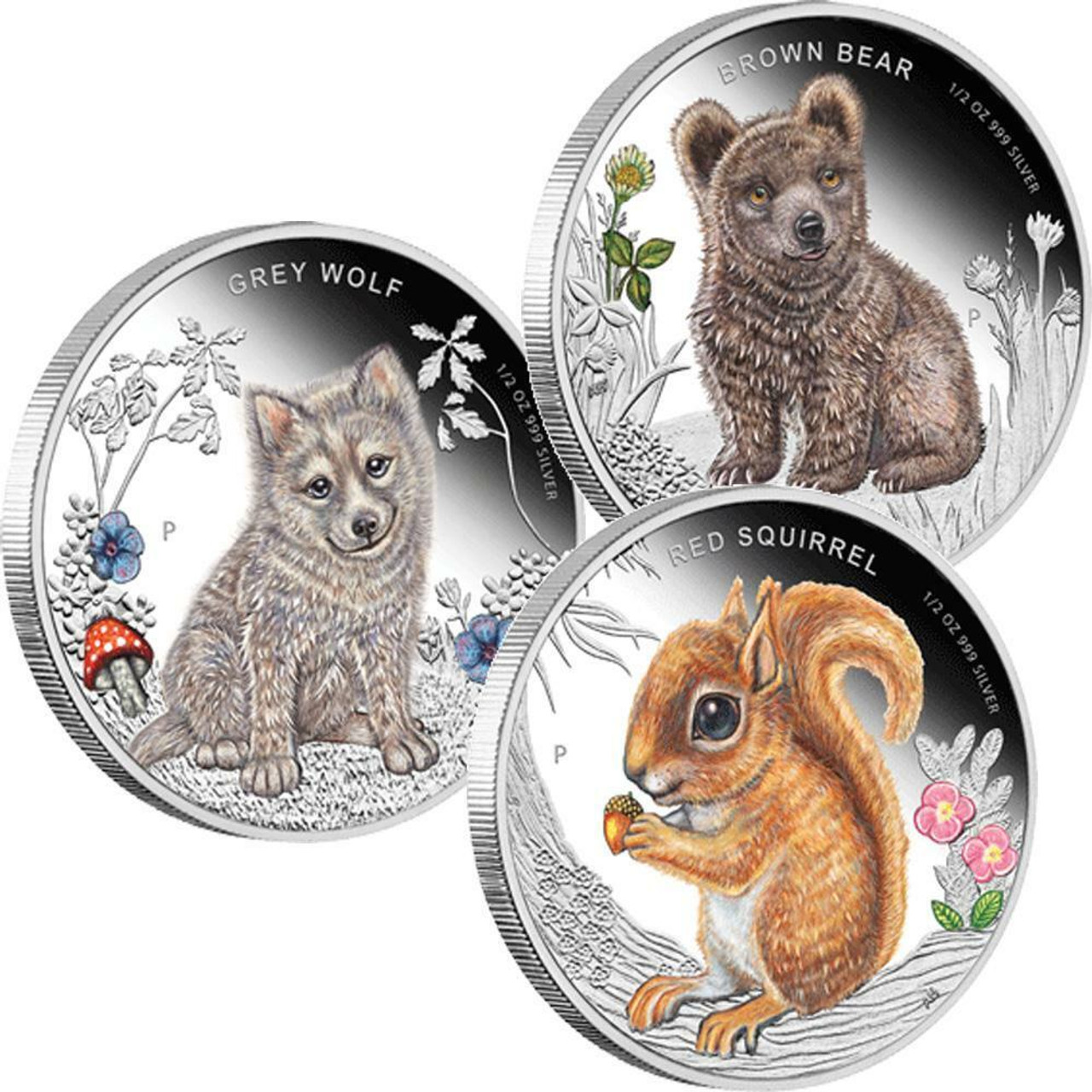 2013 TUVALU 50 CENTS FOREST BABIES HALF OZ SILVER PROOF 3 COIN SET - LARGE IMAGE 2013 TUVALU 50 CENTS FOREST BABIES HALF OZ SILVER PROOF 3 COIN SET - LARGE IMAGE