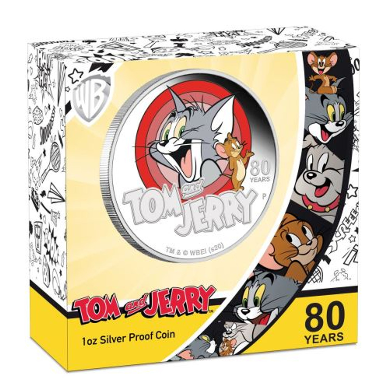 2020 TUVALU $1 TOM AND JERRY 1 OZ SILVER PRO0F COIN -5 2020 TUVALU $1 TOM AND JERRY 1 OZ SILVER PRO0F COIN -5