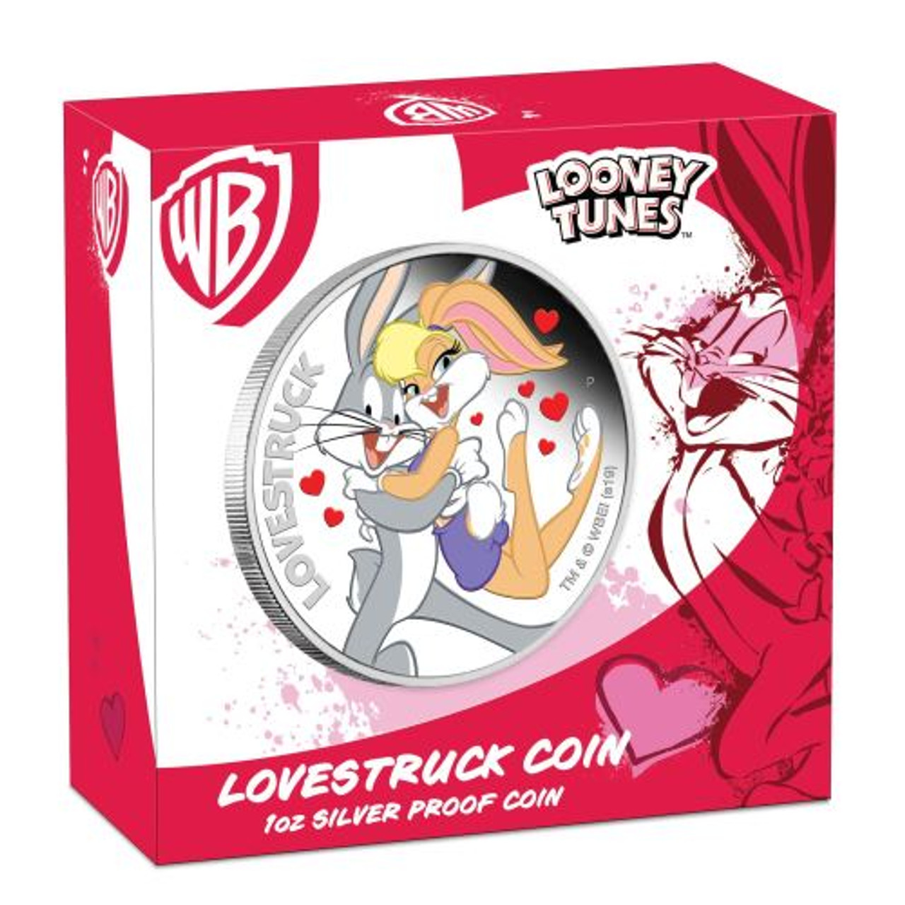 019 TUVALU $1 LOONEY TUNES - BUGS BUNNY LOVESTRUCK - 1 OZ SILVER PROOF COIN - 5 019 TUVALU $1 LOONEY TUNES - BUGS BUNNY LOVESTRUCK - 1 OZ SILVER PROOF COIN - 5