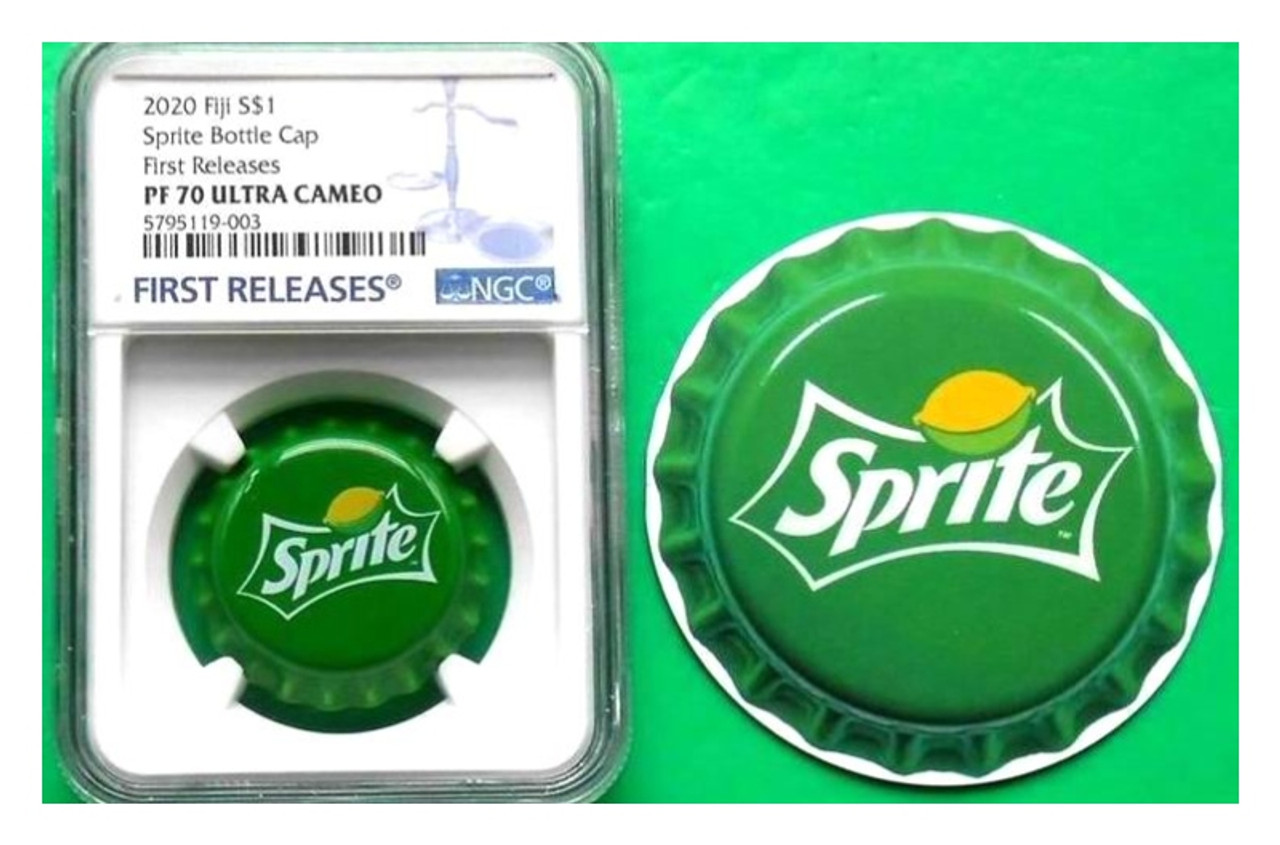 2020 FIJI $1 SPRITE BOTTLE CAP - 6 GRAMS SILVER COIN - NGC PF 70 2020 FIJI $1 SPRITE BOTTLE CAP - 6 GRAMS SILVER COIN - NGC PF 70