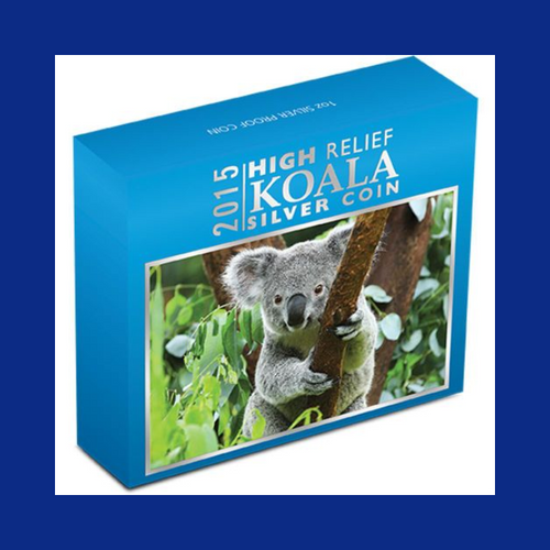 2015 AUSTRALIA $1 KOALA HIGH RELIEF - 1 OZ SILVER COIN - OUYER BOX 2015 AUSTRALIA $1 KOALA HIGH RELIEF - 1 OZ SILVER COIN - OUYER BOX
