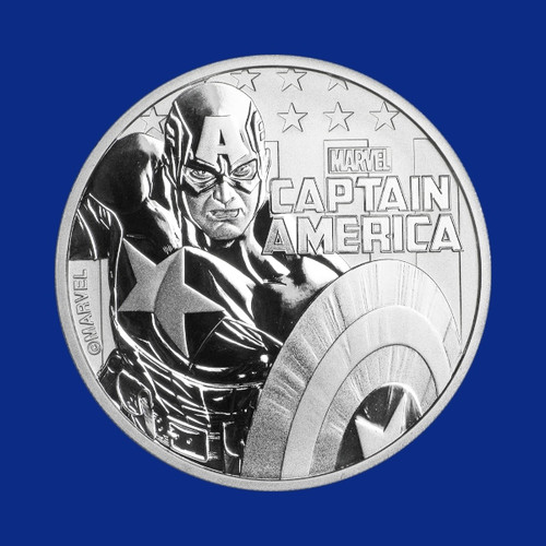 2019 TUVALU $1 MARVEL CAPTAIN AMERICA 1 OZ SILVER COIN 2019 TUVALU $1 MARVEL CAPTAIN AMERICA 1 OZ SILVER COIN