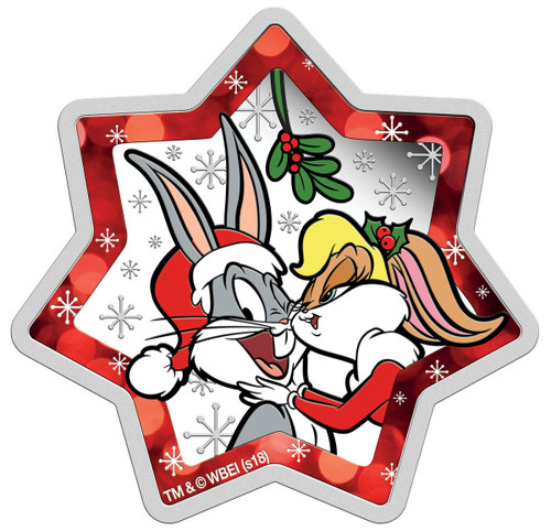 2018 TUVALU $1 -  LOONEY TUNES BUGS BUNNY 1 OZ CHRISTMAS STAR-SHAPED COIN - 1 2018 TUVALU $1 -  LOONEY TUNES BUGS BUNNY 1 OZ CHRISTMAS STAR-SHAPED COIN - 1