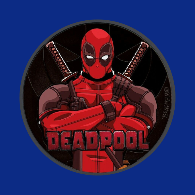 2018 TUVALU $1 MARVEL DEADPOOL - 1 OZ COLORIZED BLACK RUTHEIM SILVER COIN - ONLY 100