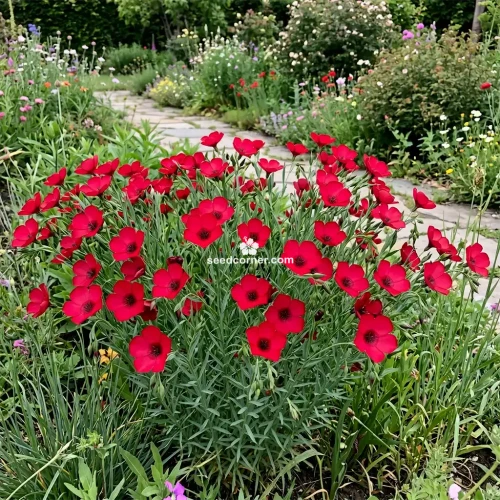 Flax Scarlet Red Linum Grandiflorum Rubrum Seeds