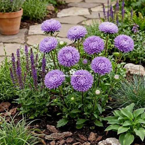 Aster Gremlin Double Lavender Callistephus Chinensis Seeds
