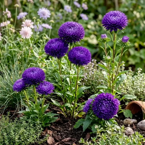 Aster Gremlin Double Violet Callistephus Chinensis Seeds