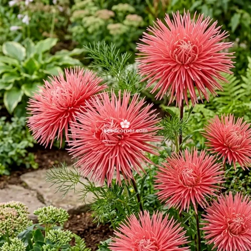 Aster Needle Unicum Salmon Callistephus Chinensis Seeds 