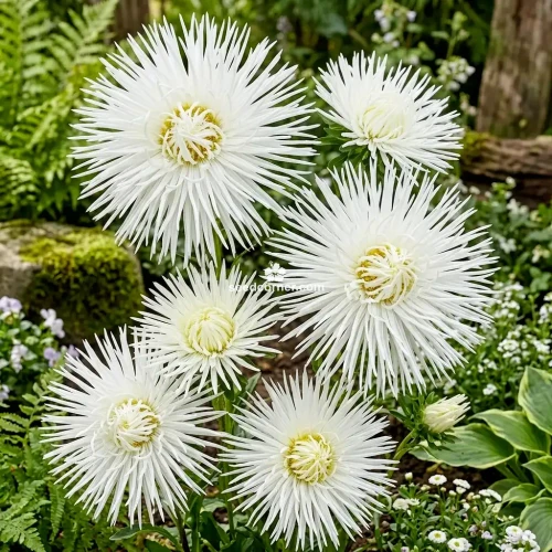 Aster Needle Unicum White Callistephus Chinensis Seeds