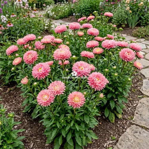 Aster Paeony Duchess Coral Callistephus Chinensis Seeds