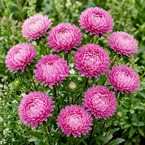Aster Paeony Duchess Pink Callistephus Chinensis Seeds