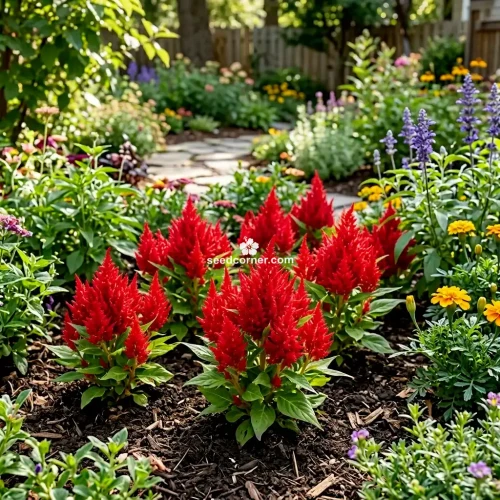 Celosia Nana Glitters Scarlet Celosia Plumosa Seeds 