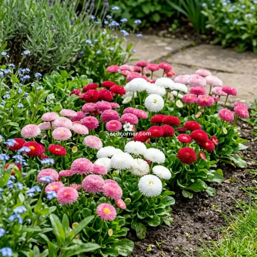 English Daisy Mix Bellis Perennis Super Enorma Seeds 