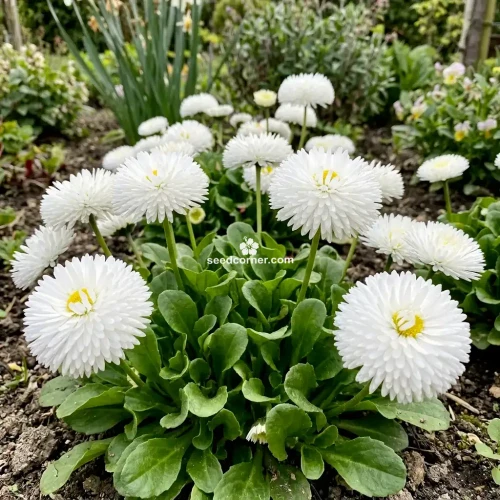 English Daisy White Bellis Perennis Super Enorma Seeds