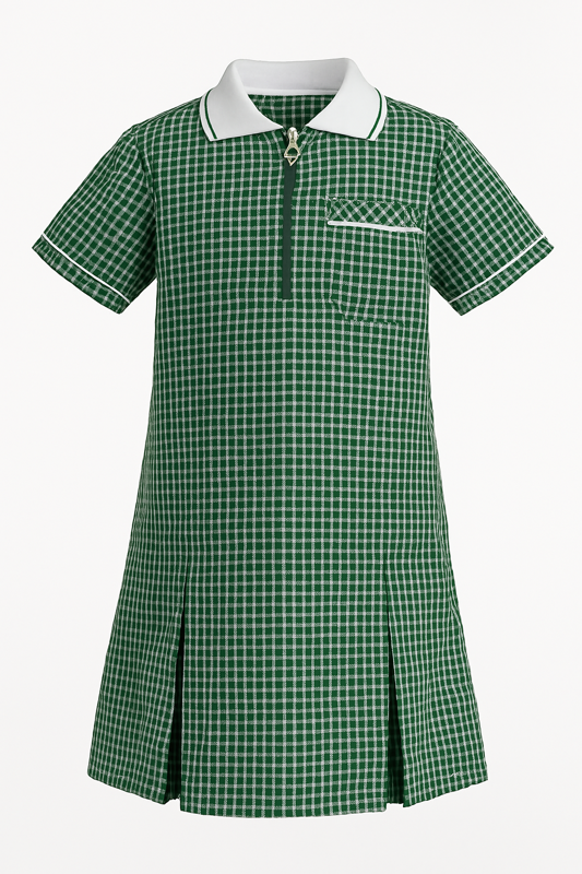 Girls' Lightweight Gingham Summer School Dress | Cooling Schoolwear | Free Scrunchie (Ayra)