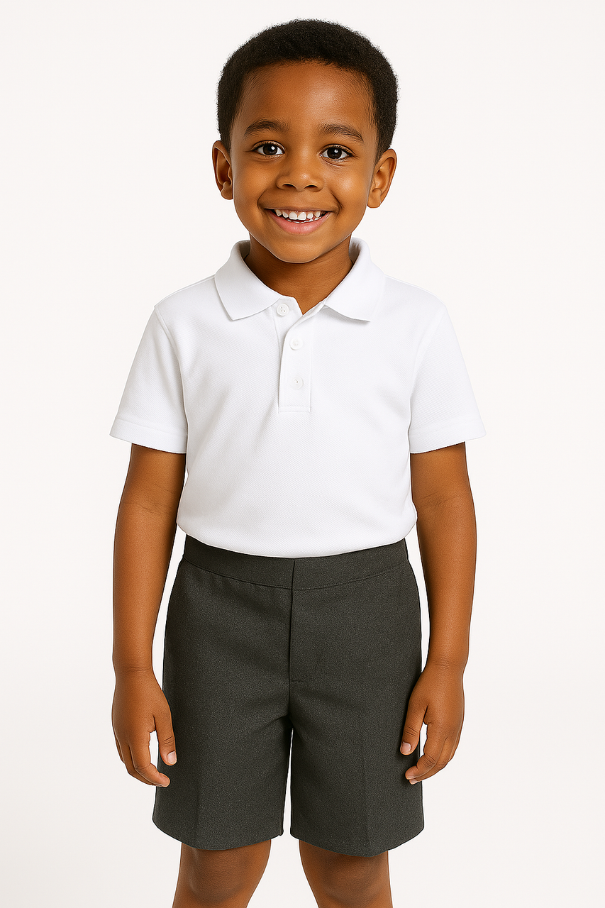 2pk Easy-On Full Elastic Pull-Up School Shorts (2 - 13 Yrs)