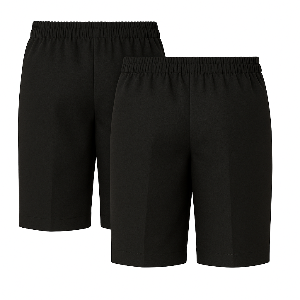 2pk Easy-On Full Elastic Pull-Up School Shorts (2 - 13 Yrs)