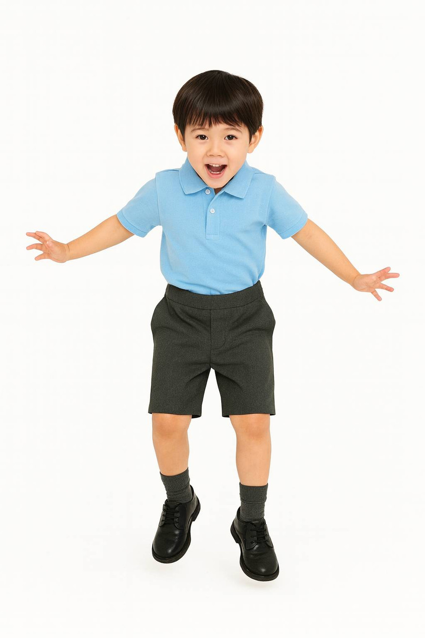 2pk Easy-On Full Elastic Pull-Up School Shorts (2 - 13 Yrs)