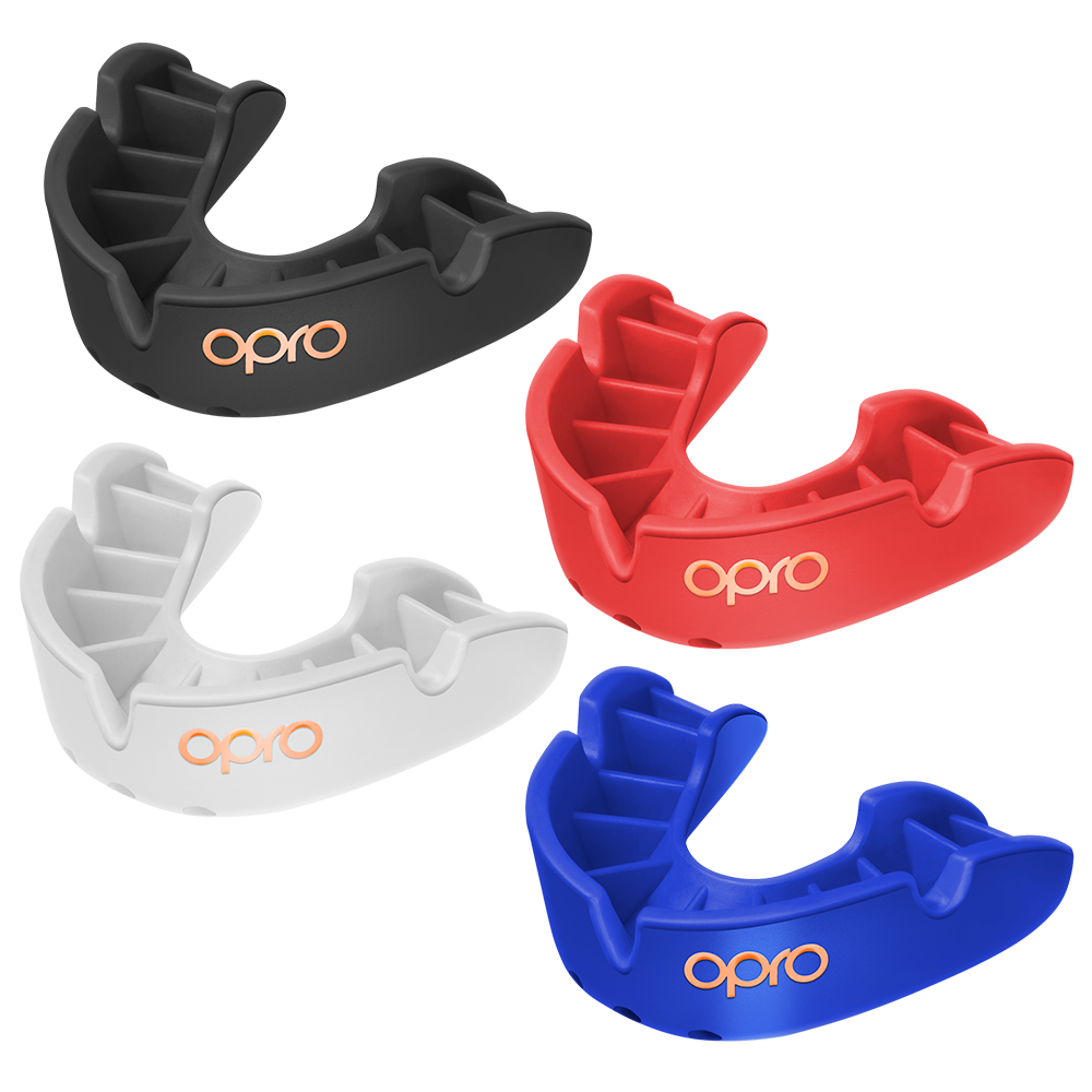 OPRO Bronze Level Mouthguard Essential Fit – Gum Shield Adult and Kids – OPRO Mouth Guard Boxing and MMA, Easy Self-Fit Gum Shield Rugby and Hockey