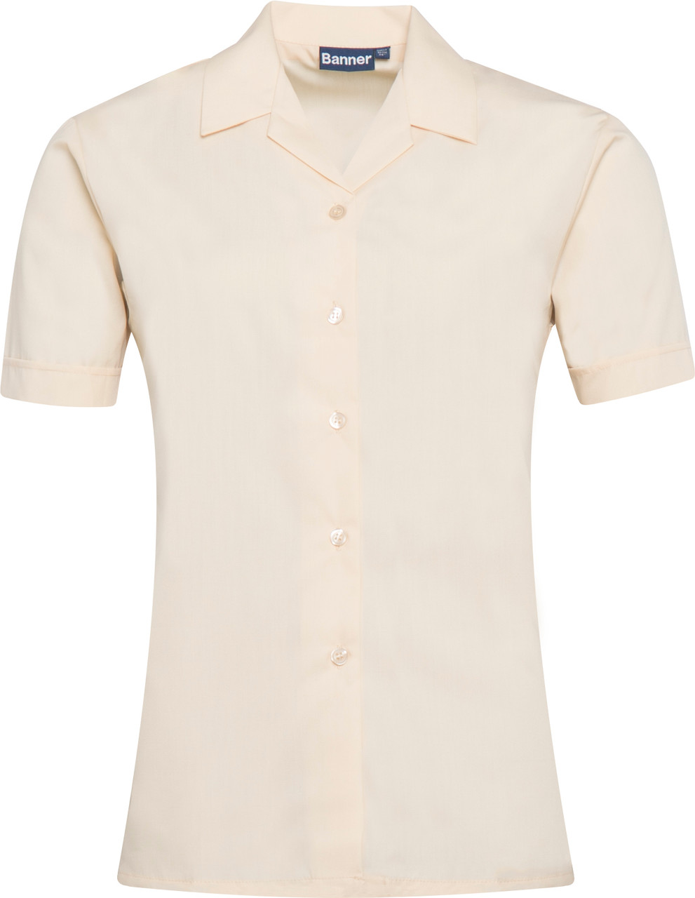 Girls Twin Pack Revere Collar Short Sleeve School Blouse (Banner)
