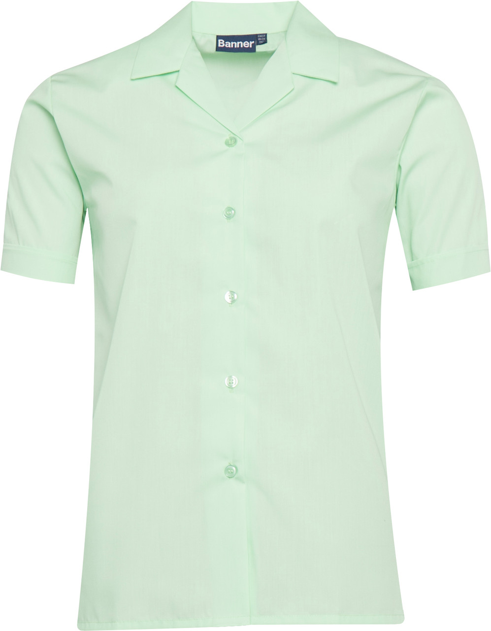 Girls Twin Pack Revere Collar Short Sleeve School Blouse (Banner)