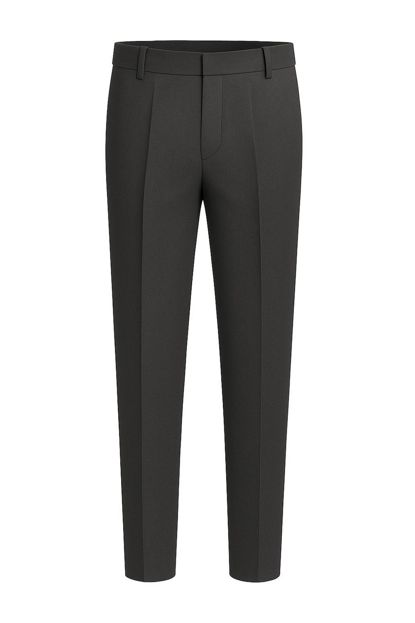 Boys Slim Fit School Trousers with Half Elastic Waist – School Uniform Pants (5 - 17 Years)
